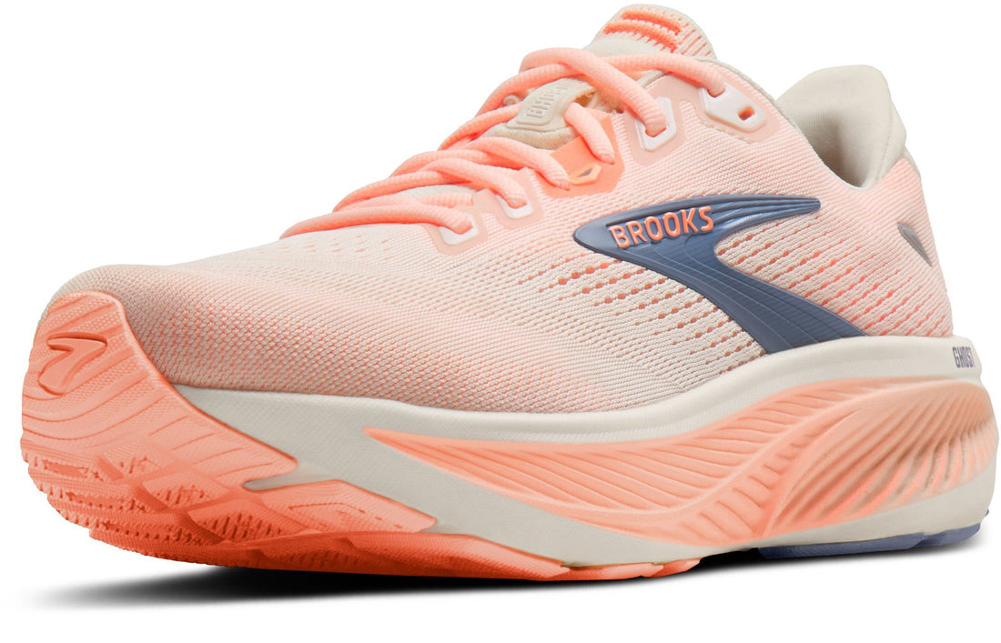 WOMEN'S BROOKS GHOST 18 | STAR WHITE / CYBER PEACH / GREY