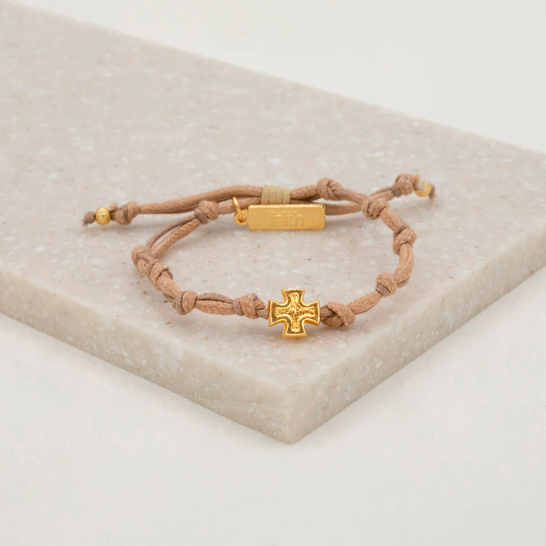 MY SAINT | MY HERO SURRENDER BRACELET | TAN / GOLD