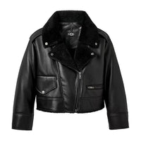 WOMEN'S UGG FINNIAN LUXE FLUFF MOTO JACKET | BLACK