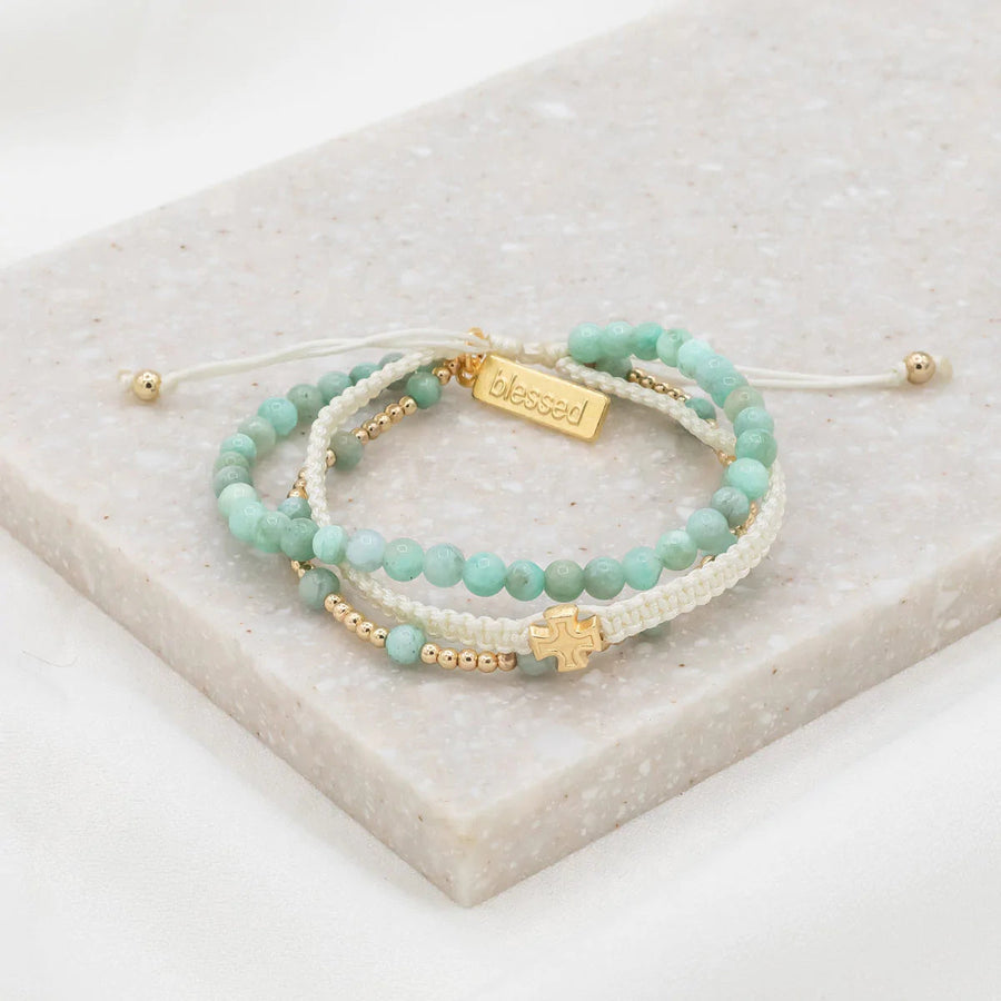 MY SAINT | MY HERO BE STILL BRACELET | AMAZONITE / GOLD