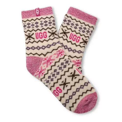 WOMEN'S UGG CRESSIDA COZY QUARTER SOCKS | CREAM MULTI UGGISLE