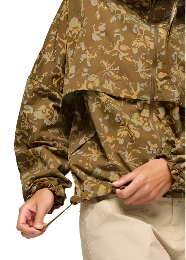 WOMEN'S PRANA ENCINITAS WINDBREAKER | RETRO OLIVE DIGIBLOOM