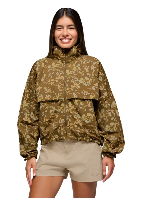 WOMEN'S PRANA ENCINITAS WINDBREAKER | RETRO OLIVE DIGIBLOOM