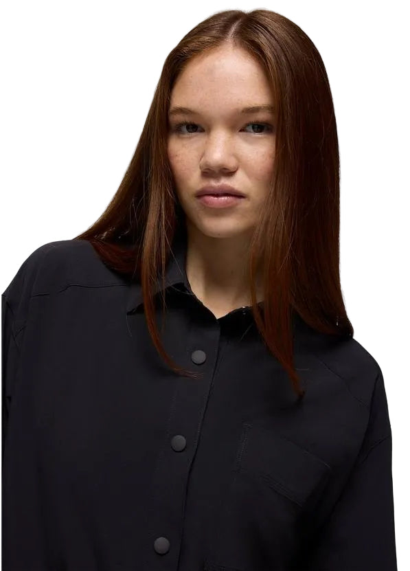 WOMEN'S PRANA RAILAY OVERSIZED BUTTON DOWN | BLACK