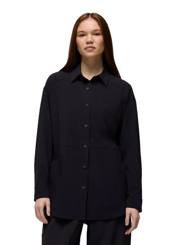 WOMEN'S PRANA RAILAY OVERSIZED BUTTON DOWN | BLACK
