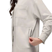 WOMEN'S PRANA RAILAY OVERSIZED BUTTON DOWN | ALMOND