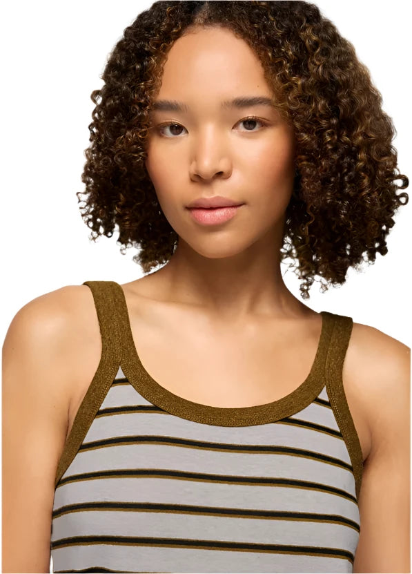 WOMEN'S PRANA COZY UP TANK | RETRO OLIVE STRIPE