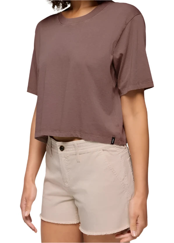 WOMEN'S PRANA EVERYDAY CROP TEE | CAROB