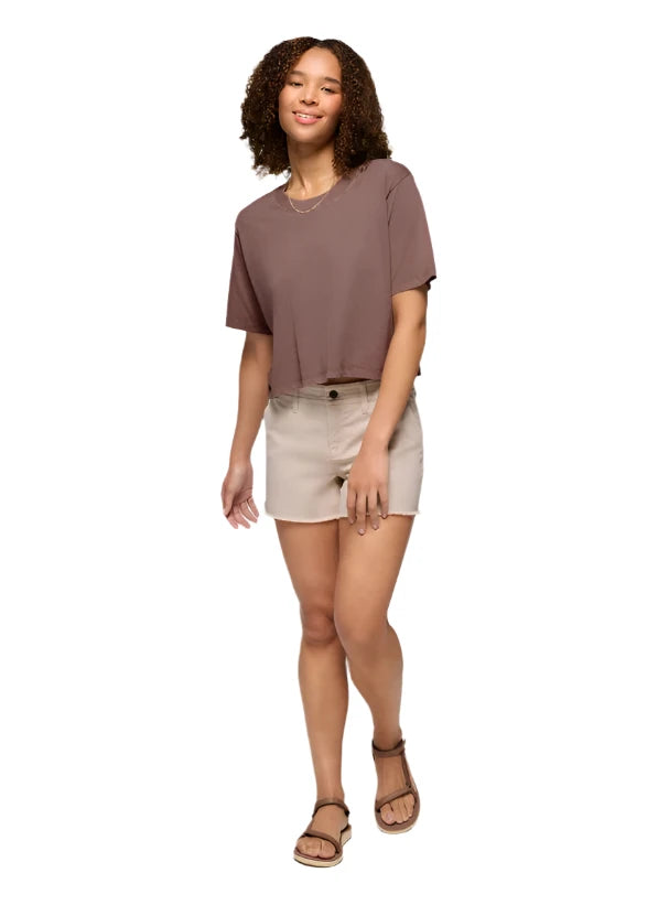 WOMEN'S PRANA EVERYDAY CROP TEE | CAROB