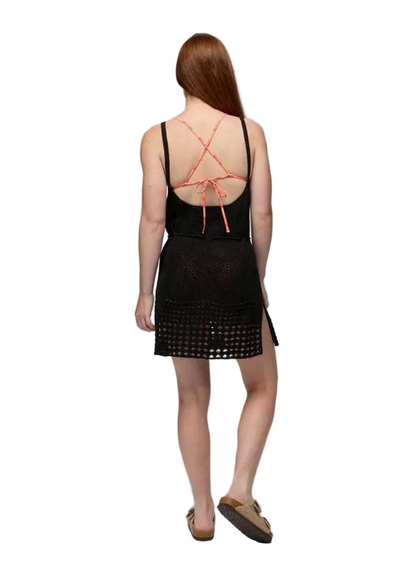 WOMEN'S PRANA CROCHET MINI DRESS | BLACK