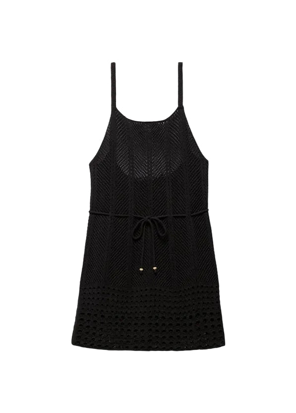 WOMEN'S PRANA CROCHET MINI DRESS | BLACK