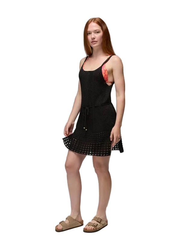 WOMEN'S PRANA CROCHET MINI DRESS | BLACK