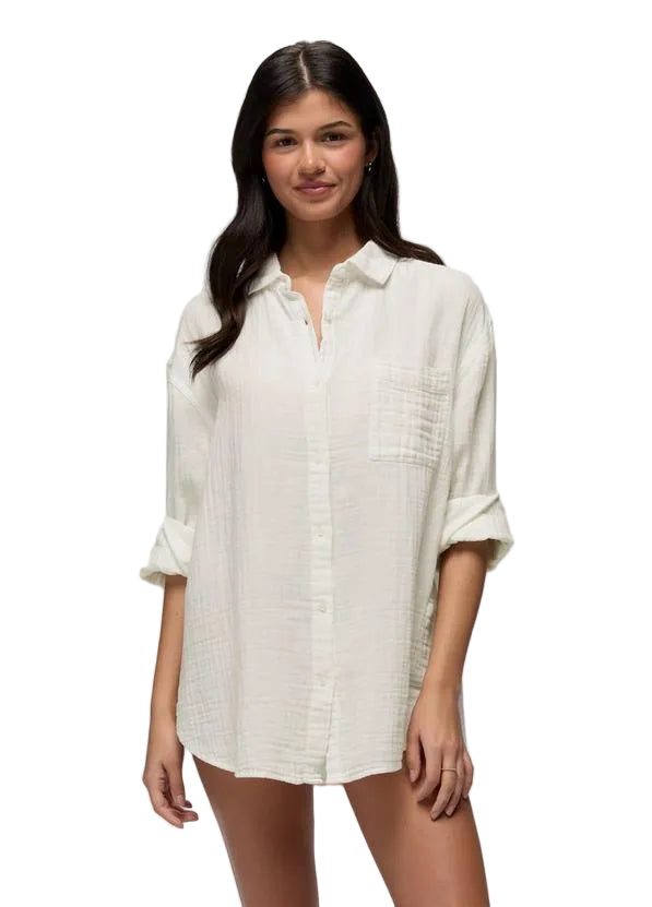WOMEN'S PRANA HIDEAWAYS BUTTON DOWN TOP | ALBA
