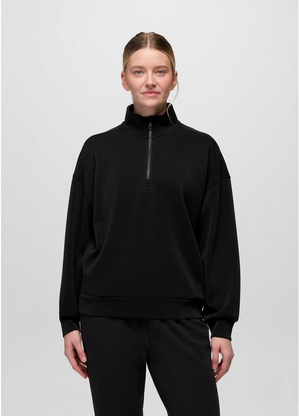 WOMEN'S PRANA SHEA SOFT RELAXED HALF ZIP | BLACK