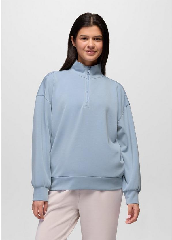 WOMEN'S PRANA SHEA SOFT RELAXED HALF ZIP | GLACIER SKIES