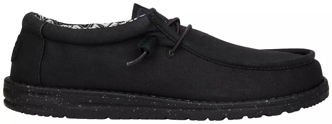 MEN'S HEY DUDE WALLY STRETCH CANVAS | BLACK / BLACK