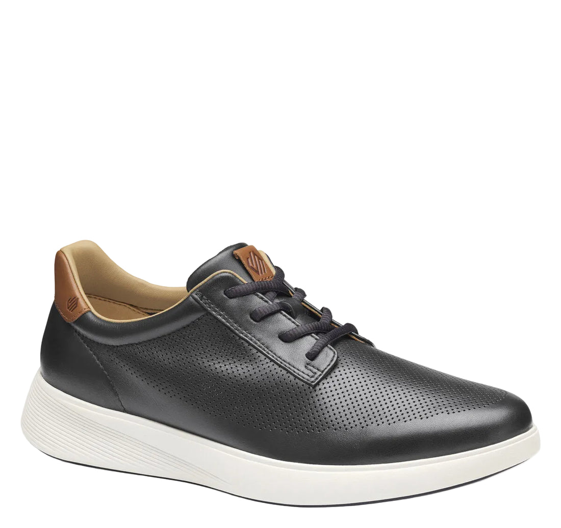 MEN'S JOHNSTON & MURPHY ACKERSON PERFED PLAIN TOE | BLACK FULL GRAIN