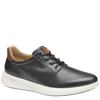 MEN'S JOHNSTON & MURPHY ACKERSON PERFED PLAIN TOE | BLACK FULL GRAIN