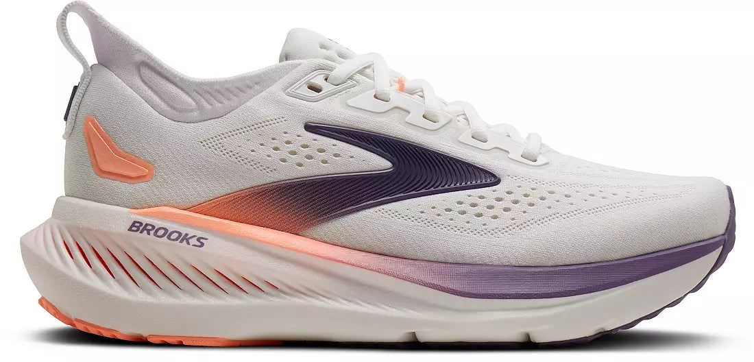 WOMEN'S BROOKS GLYCERIN 23 | WHITE / MULLED GRAPE / CLEAR
