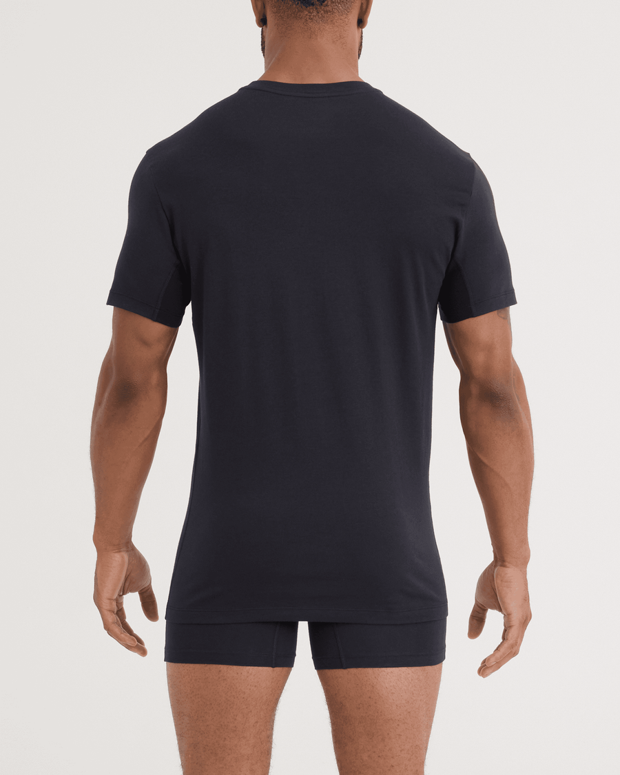 MEN'S SAXX DROPTEMP DRY COTTON UNDERSHIRT 2 PACK | BLACK