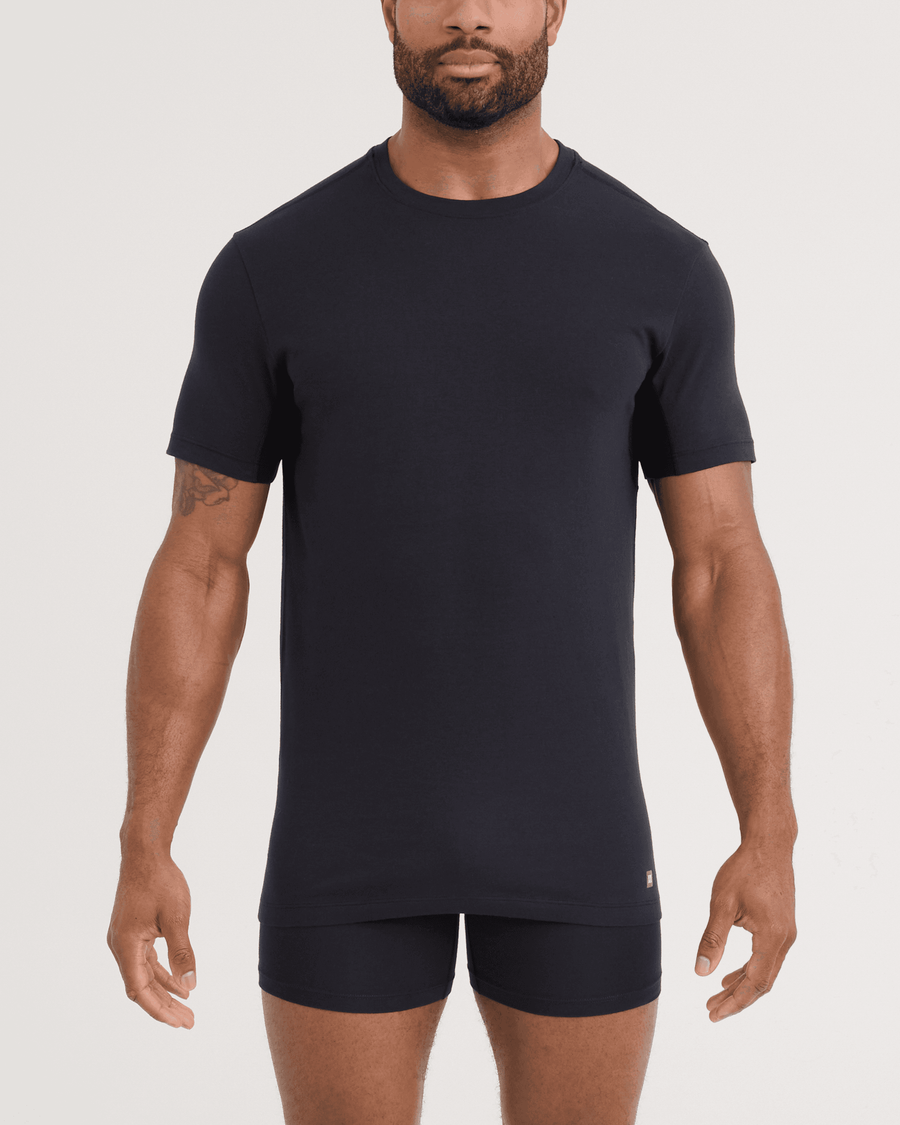 MEN'S SAXX DROPTEMP DRY COTTON UNDERSHIRT 2 PACK | BLACK
