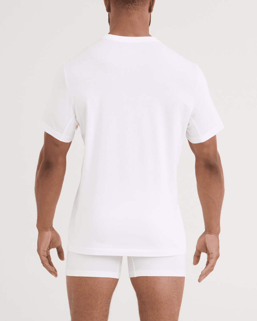 MEN'S SAXX DROPTEMP DRY COTTON UNDERSHIRT 2 PACK | WHITE