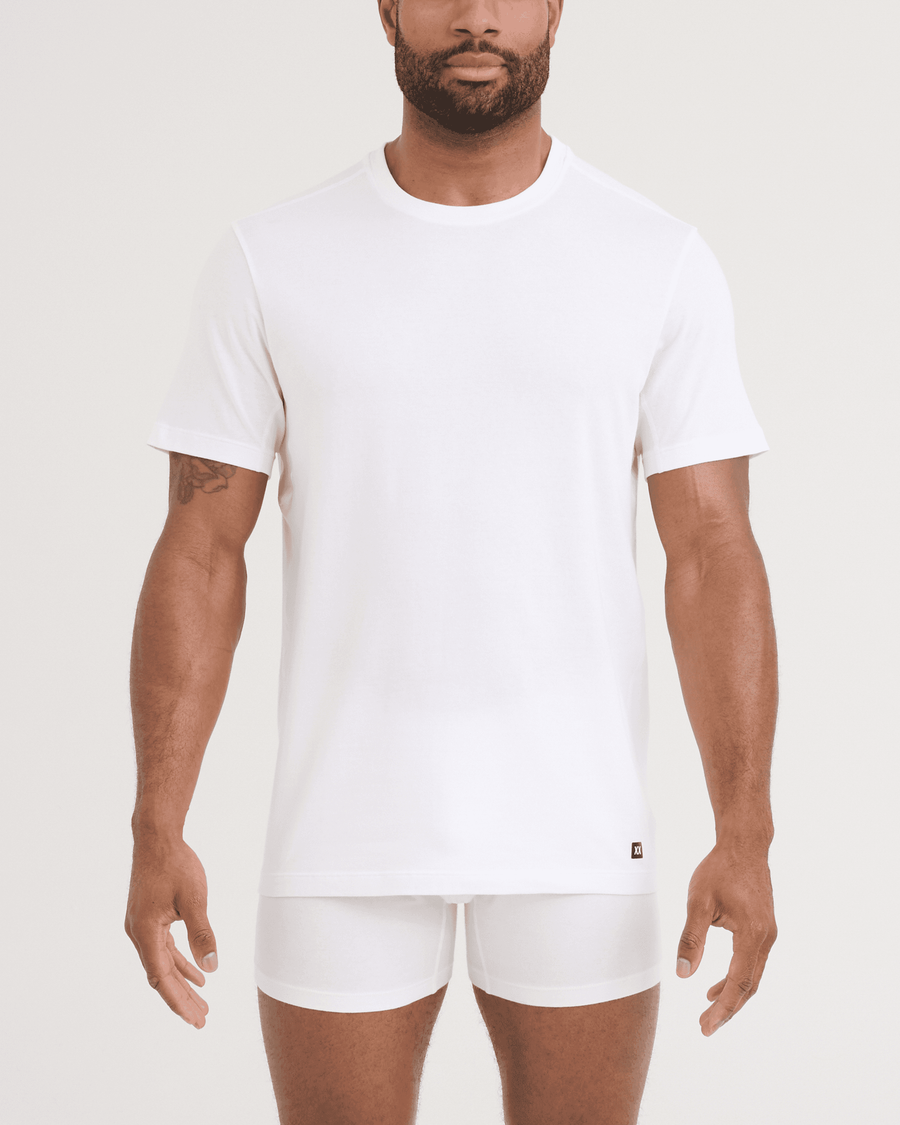 MEN'S SAXX DROPTEMP DRY COTTON UNDERSHIRT 2 PACK | WHITE