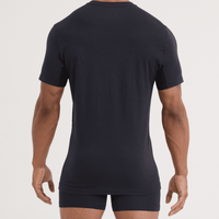 MEN'S SAXX DROPTEMP DRY COTTON UNDERSHIRT V NECK 2 PACK | BLACK