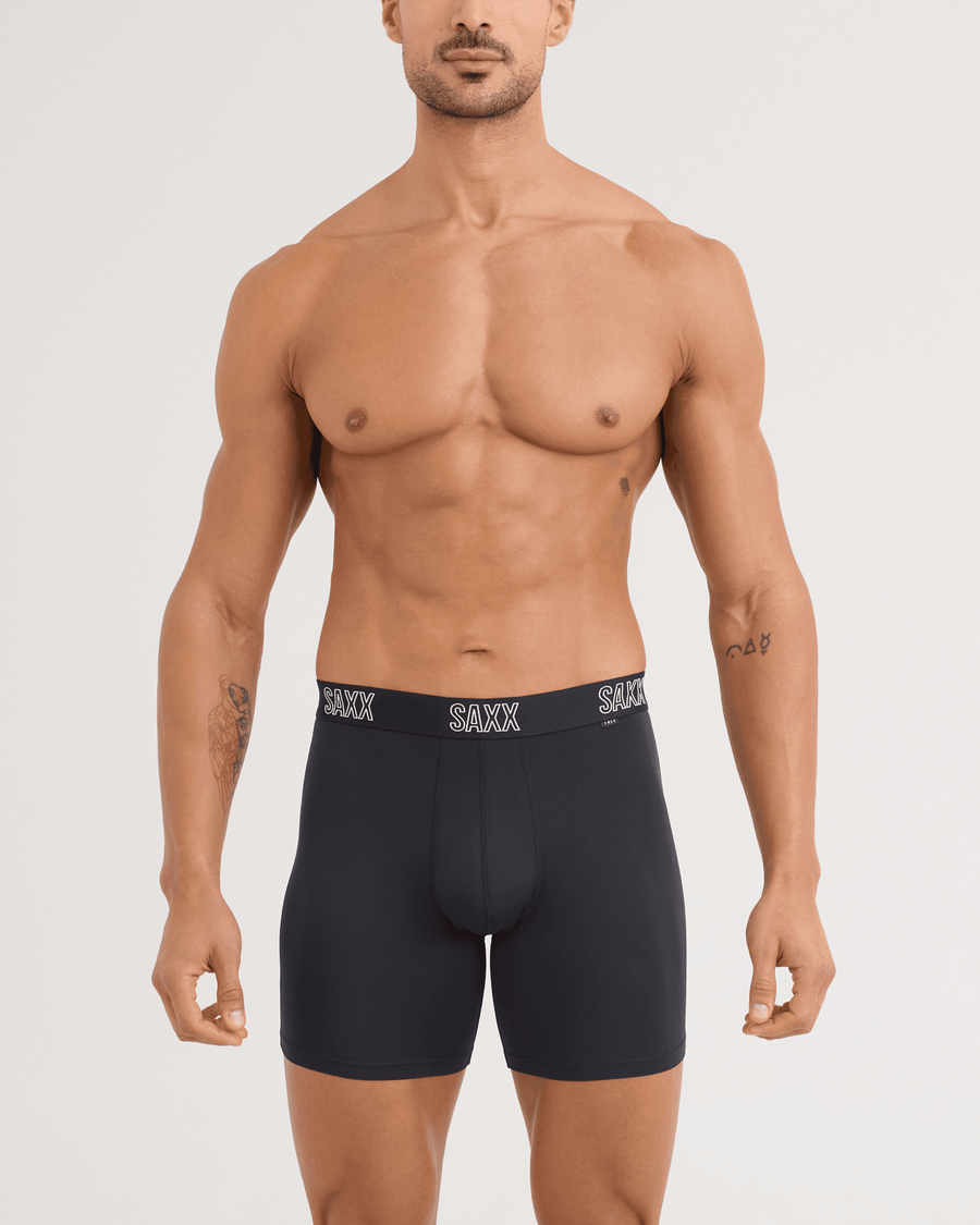 MEN'S SAXX DROPTEMP ALL DAY BOXER BRIEFS POUCHLESS | BLACK