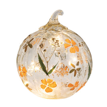 MUDPIE LARGE GATHER LED GLASS PUMPKIN | MULTI
