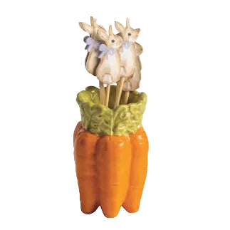 MUDPIE CARROT EASTER TOOTHPICK HOLDER | ORANGE