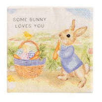 MUDPIE BUNNY SCENE PAPER NAPKIN | WHITE
