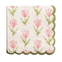 MUDPIE TULIPS PAPER NAPKIN | WHITE