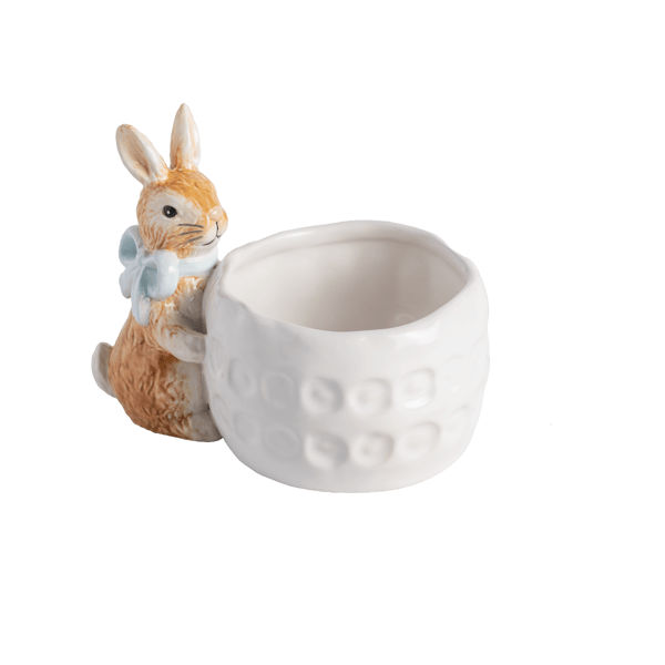 MUDPIE BLUE BOW BUNNY DISH | WHITE