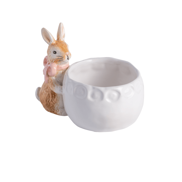 MUDPIE PINK BOW BUNNY DISH | WHITE
