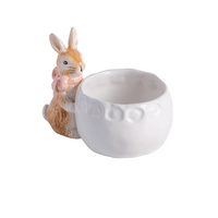 MUDPIE PINK BOW BUNNY DISH | WHITE