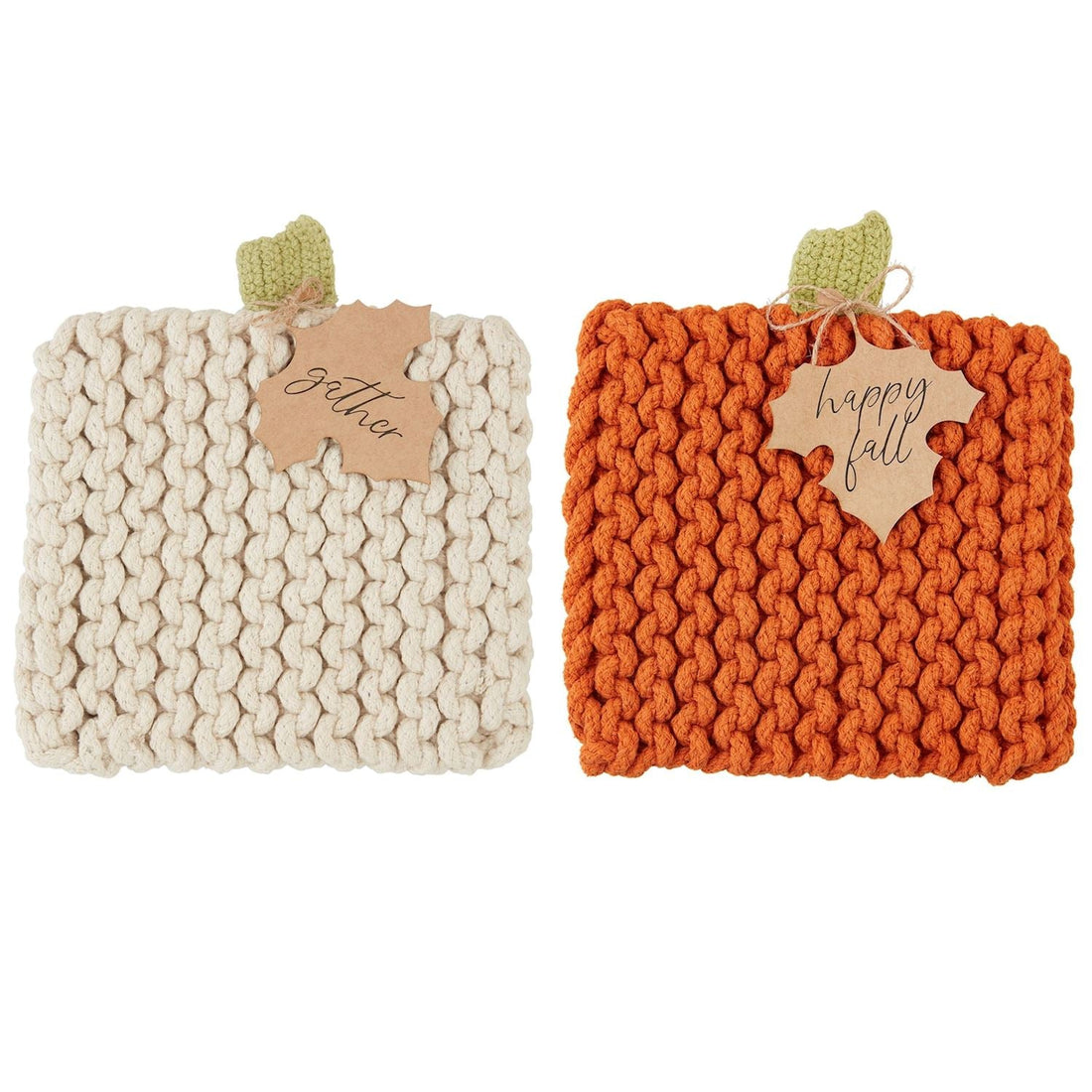 MUDPIE PUMPKIN KNIT TRIVETS