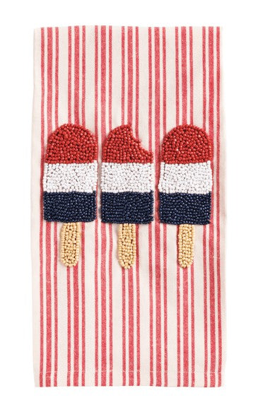 MUDPIE ICE POP BEADED AMERICANA TOWEL