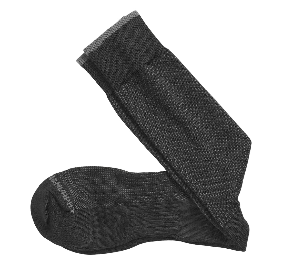 MEN'S JOHNSTON & MURPHY FIRST IN COMFORT UPDATED PIN DOT SOCKS | BLACK