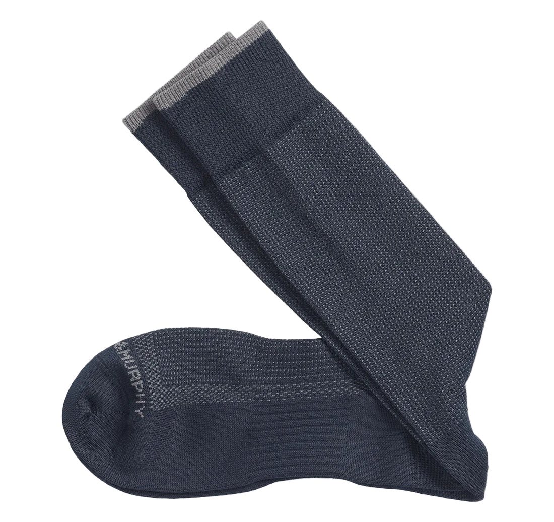 MEN'S JOHNSTON & MURPHY FIRST IN COMFORT UPDATED PIN DOT SOCKS | NAVY