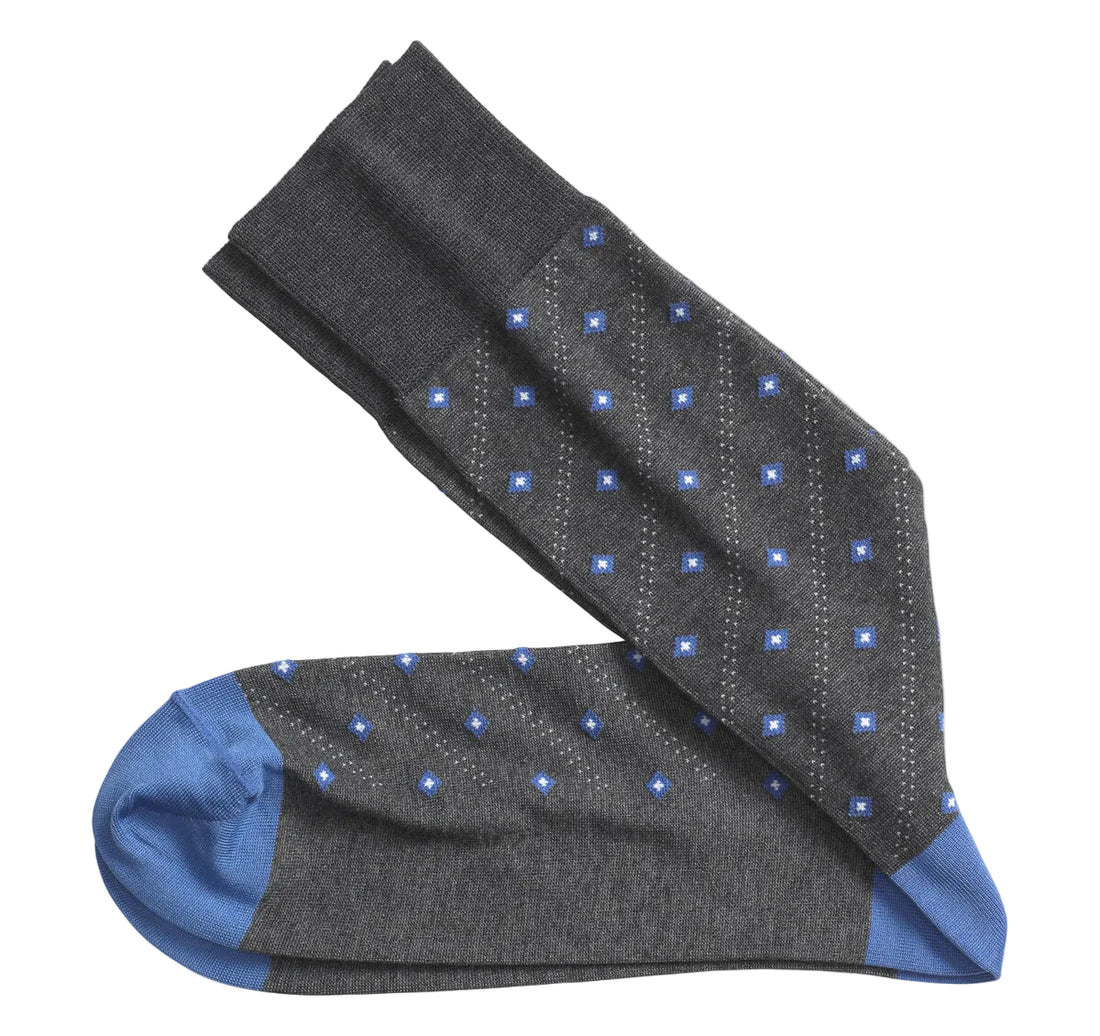 MEN'S JOHNSTON & MURPHY FLOATING DIAMONDS SOCKS | CHARCOAL