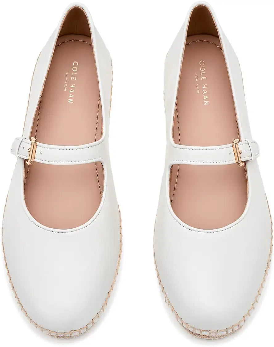 WOMEN'S COLE HAAN CLOUDFEEL ASBURY MARY JANE BALLET FLATS | WHITE LEATHER