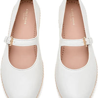 WOMEN'S COLE HAAN CLOUDFEEL ASBURY MARY JANE BALLET FLATS | WHITE LEATHER