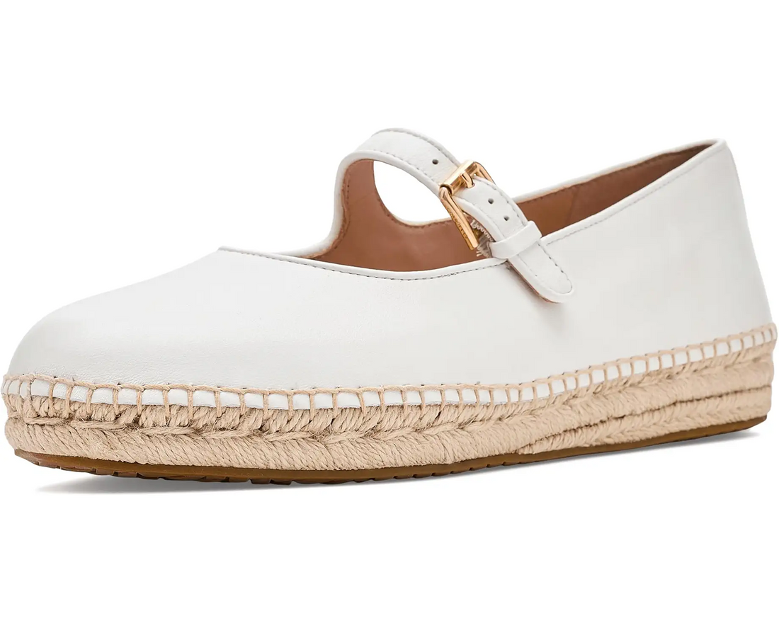 WOMEN'S COLE HAAN CLOUDFEEL ASBURY MARY JANE BALLET FLATS | WHITE LEATHER