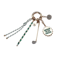 QUEEN OF THE GREEN GOLF BAG CHARM LUXURY GOLD ACCESSORY AND KEYCHAIN | GOLD