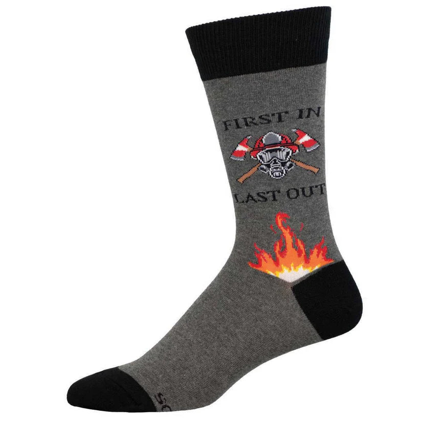MEN'S SOCKSMITH COTTON CREW FIRST IN-LAST OUT | GRAY HEATHER