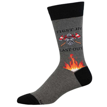 MEN'S SOCKSMITH COTTON CREW FIRST IN-LAST OUT | GRAY HEATHER