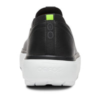 MEN'S OOFOS OOMG+ CLUB SLIP ON LEATHER SHOE | BLACK | WHITE