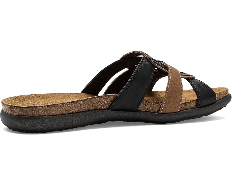 WOMENS NAOT LIV SLIP ON SANDAL | JET BLACK | LATTE COMBO