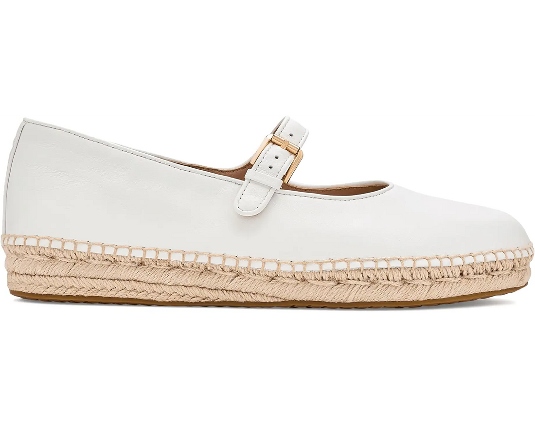 WOMEN'S COLE HAAN CLOUDFEEL ASBURY MARY JANE BALLET FLATS | WHITE LEATHER